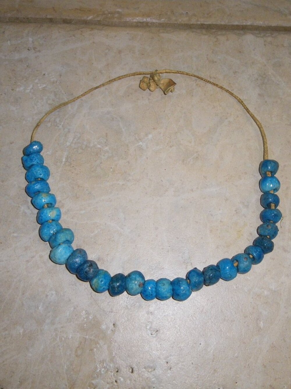 Unisex Rustic Artisan Necklace Stoneware Glazed Beads